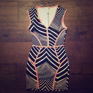 Black geometric bodycon dress
